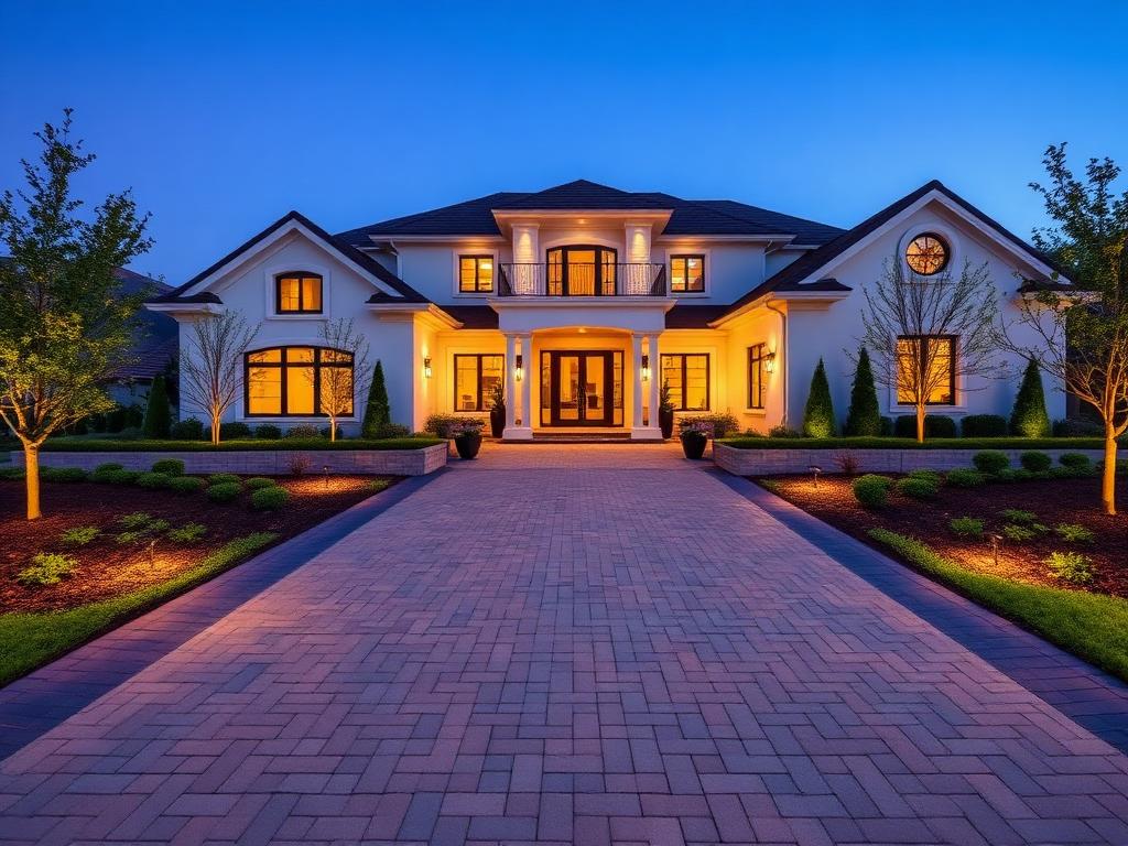 Paver Driveway — outdoor living space design inspiration